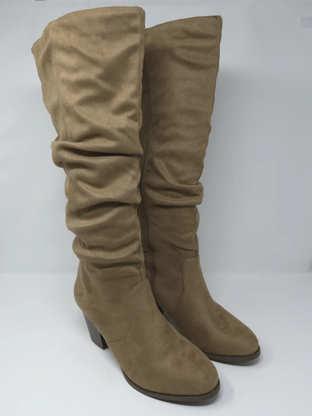 ✨ Tuscan Taupe Faux Suede Slouchy Boots w/hidden pocket ✨ WIDE CALF